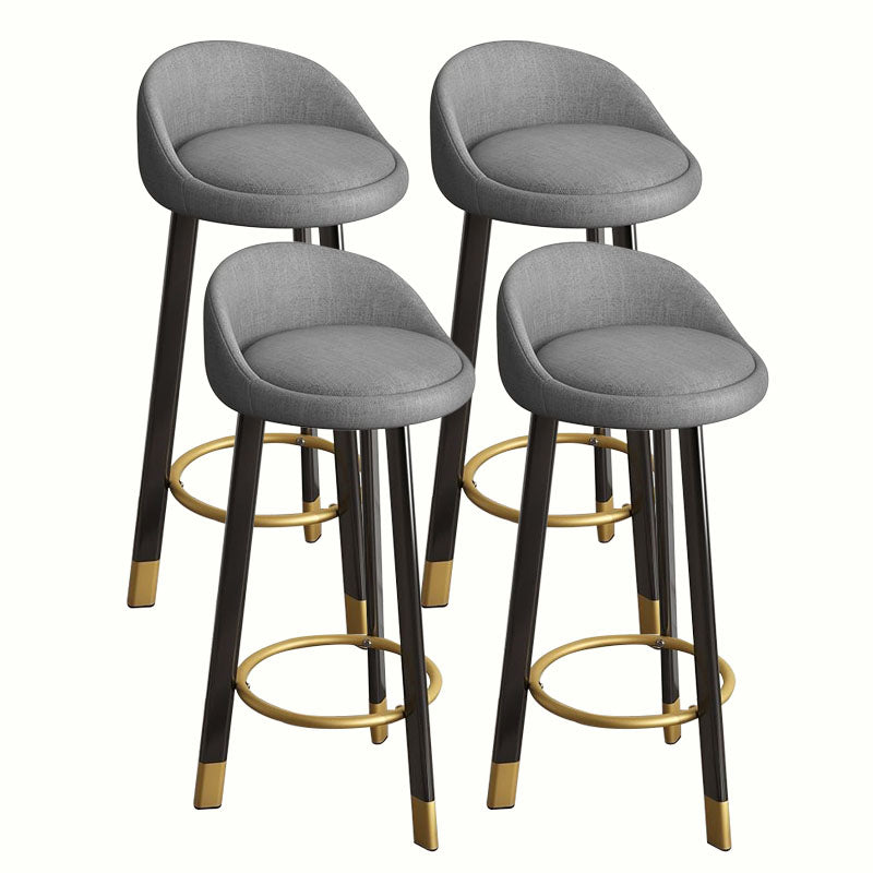 Modern Home Low Back Barstool Matte Finish Upholstered Stools