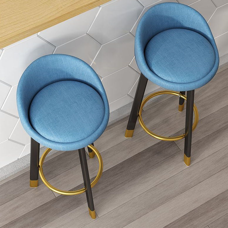 Modern Home Low Back Barstool Matte Finish Upholstered Stools