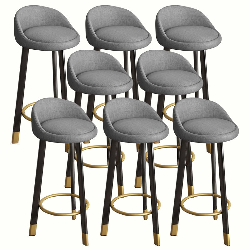 Modern Home Low Back Barstool Matte Finish Upholstered Stools