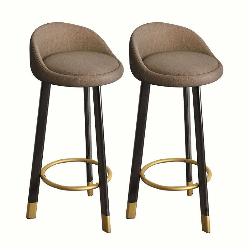 Modern Home Low Back Barstool Matte Finish Upholstered Stools