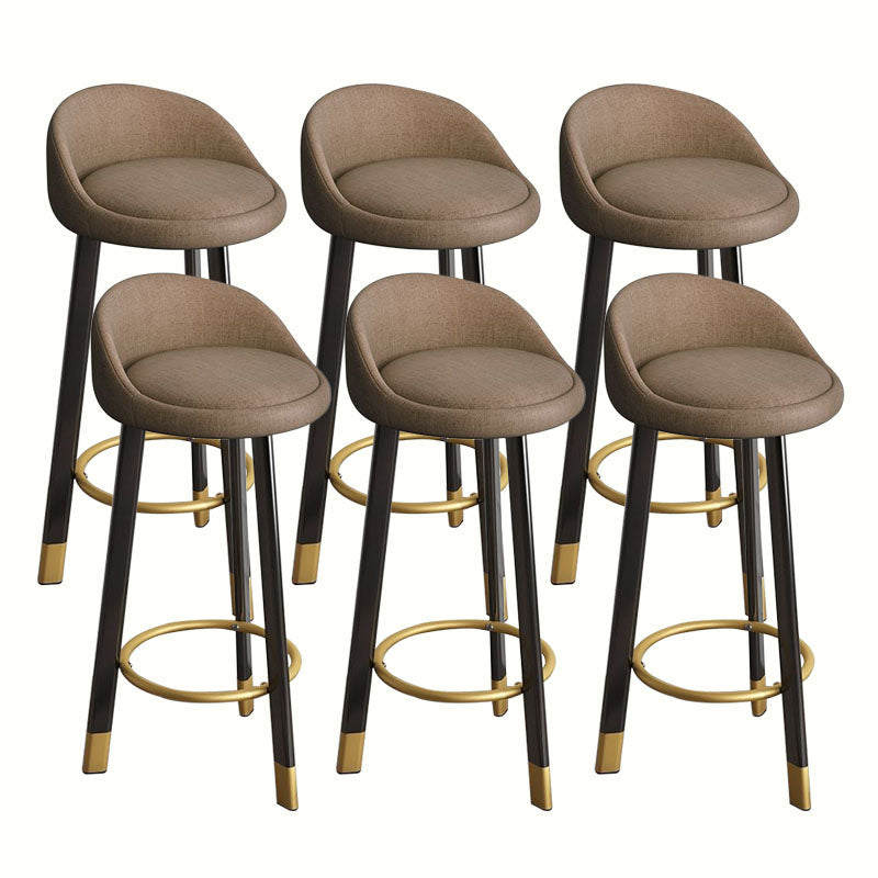 Modern Home Low Back Barstool Matte Finish Upholstered Stools