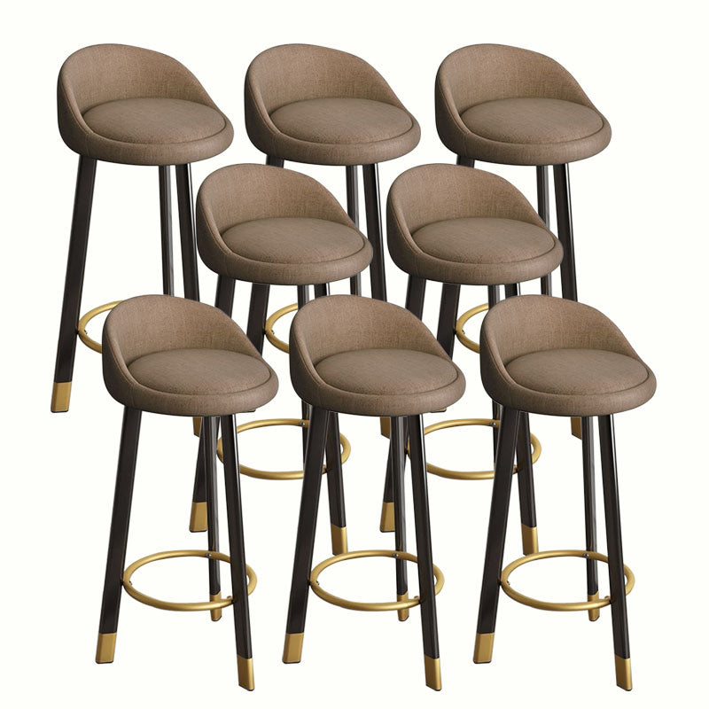 Modern Home Low Back Barstool Matte Finish Upholstered Stools