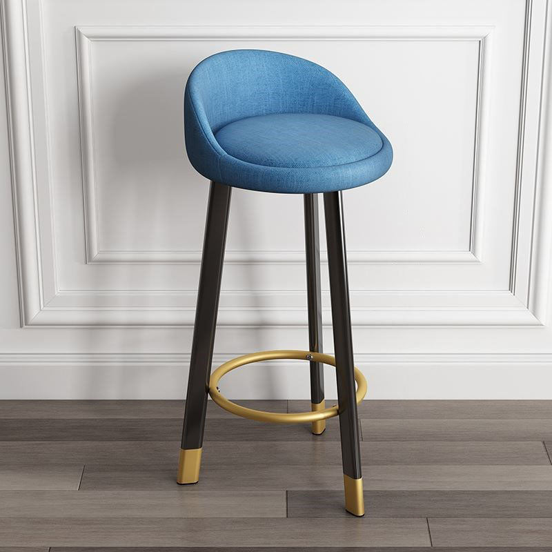 Modern Home Low Back Barstool Matte Finish Upholstered Stools