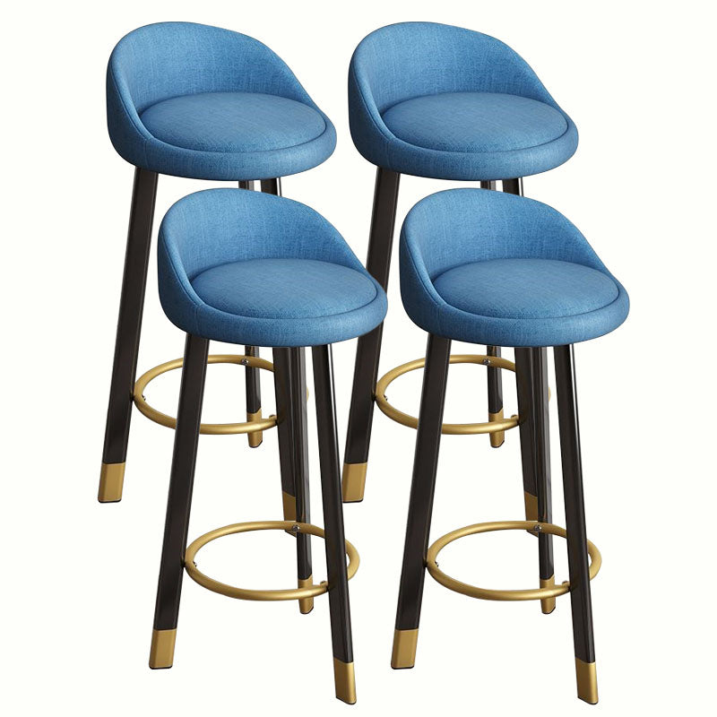 Modern Home Low Back Barstool Matte Finish Upholstered Stools