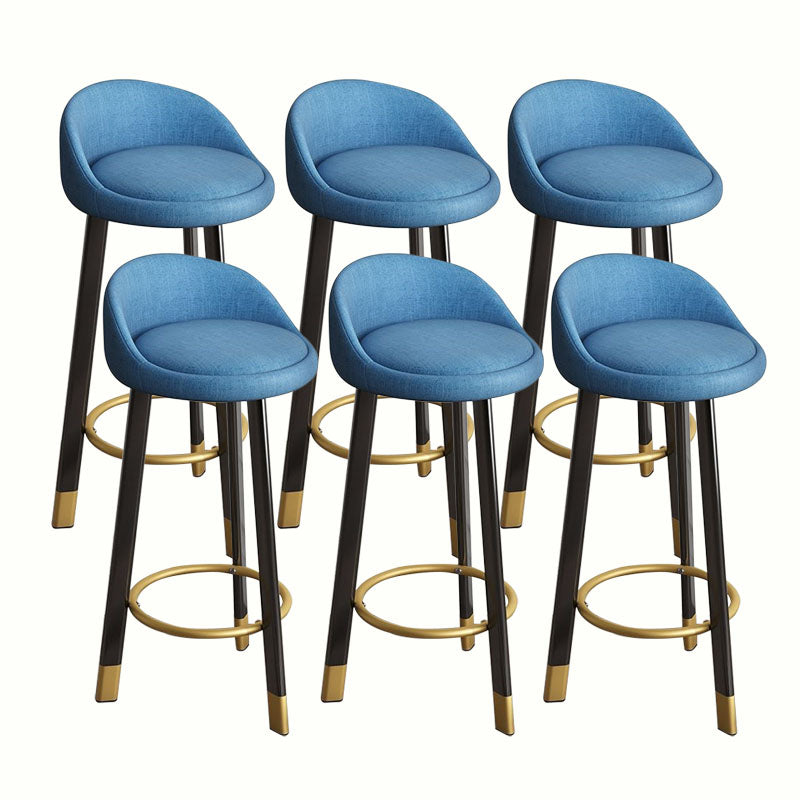 Modern Home Low Back Barstool Matte Finish Upholstered Stools