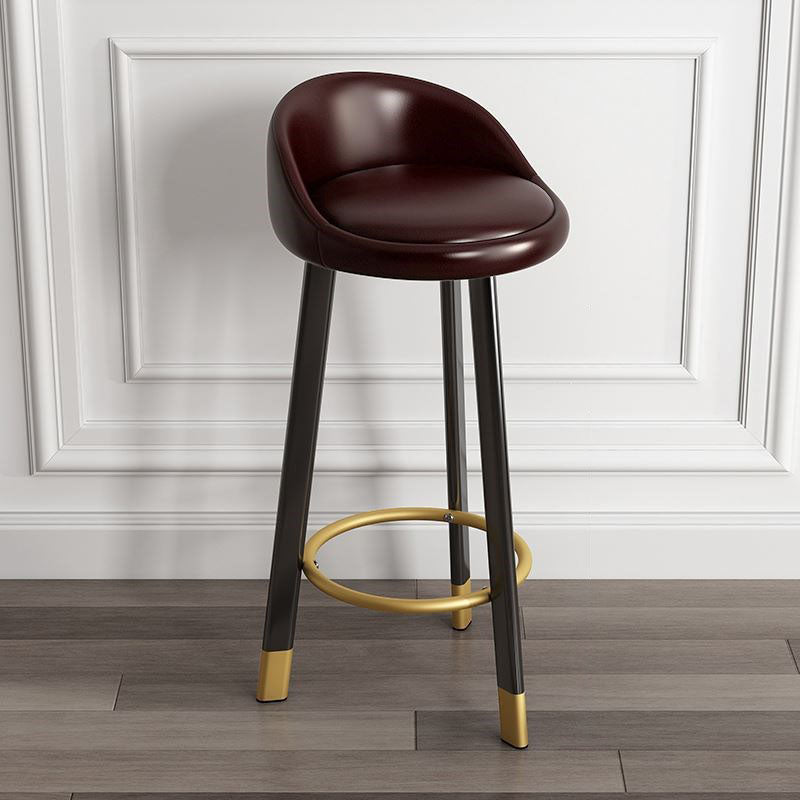 Modern Home Low Back Barstool Matte Finish Upholstered Stools