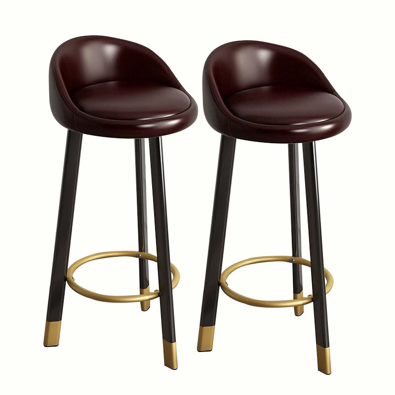 Modern Home Low Back Barstool Matte Finish Upholstered Stools