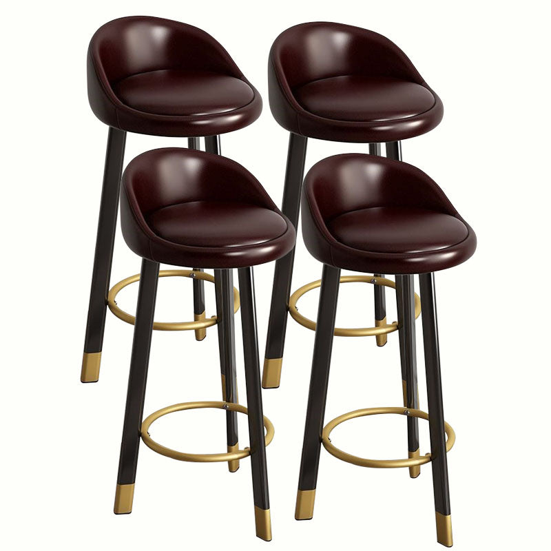 Modern Home Low Back Barstool Matte Finish Upholstered Stools