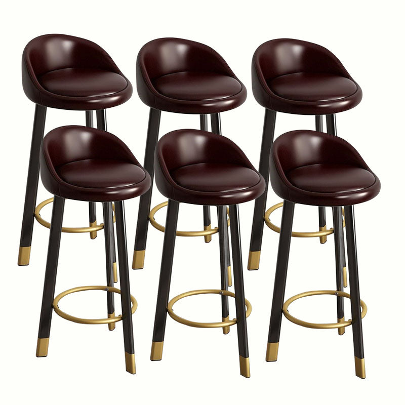 Modern Home Low Back Barstool Matte Finish Upholstered Stools