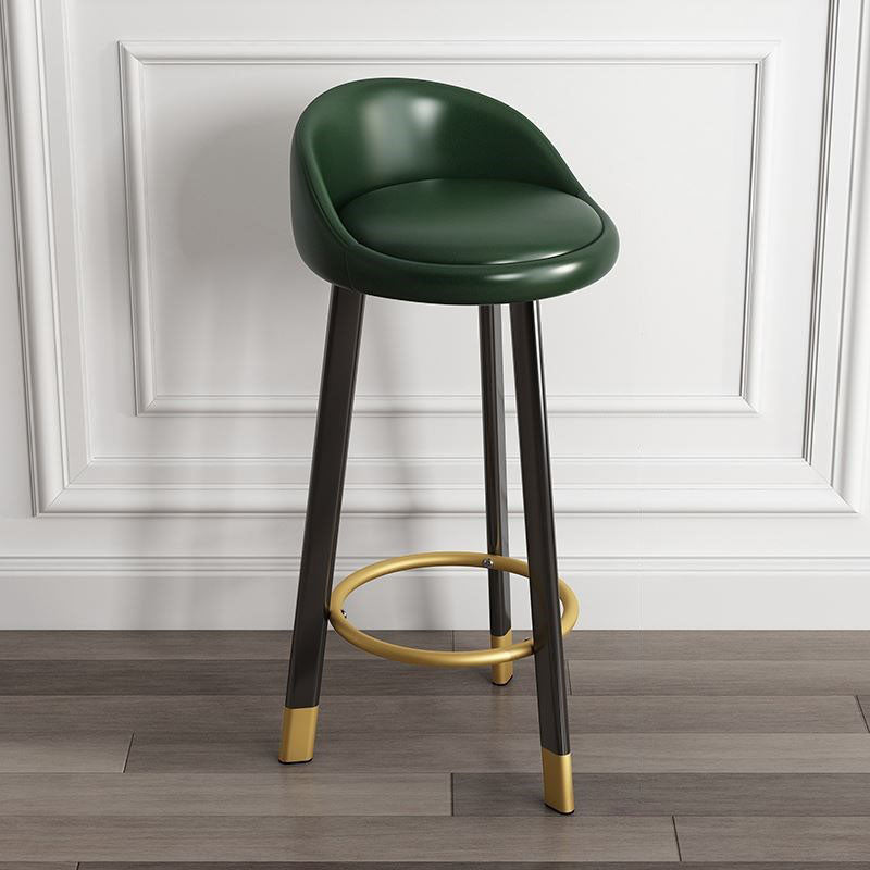 Modern Home Low Back Barstool Matte Finish Upholstered Stools