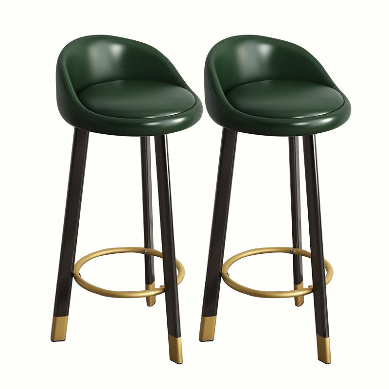 Modern Home Low Back Barstool Matte Finish Upholstered Stools