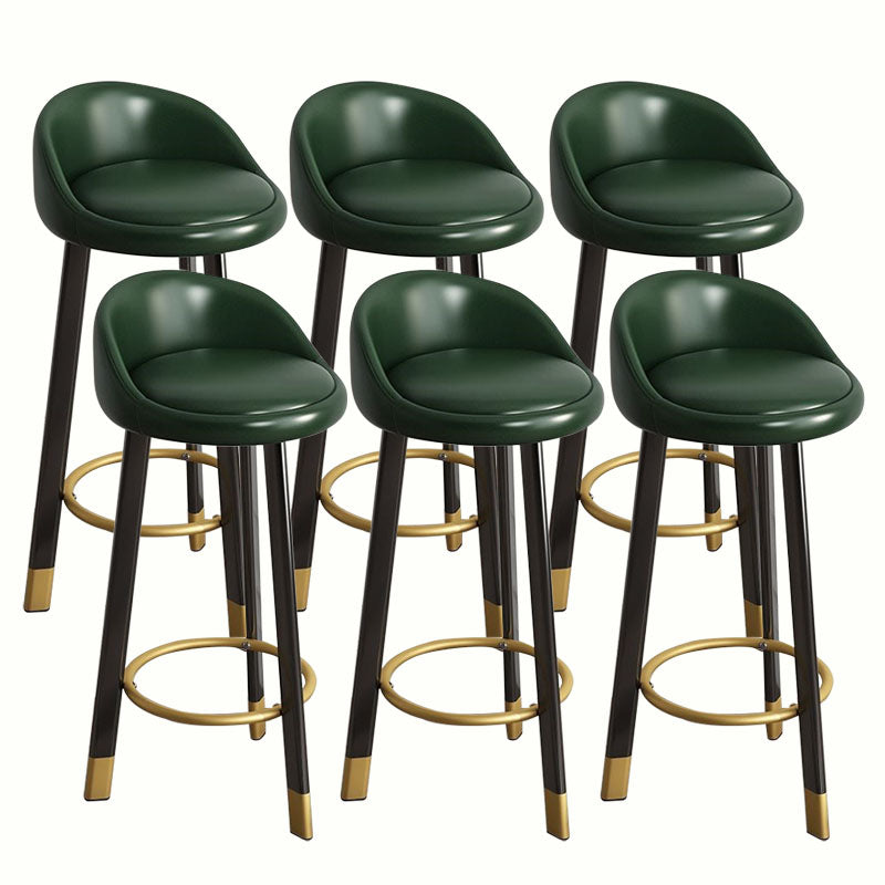 Modern Home Low Back Barstool Matte Finish Upholstered Stools