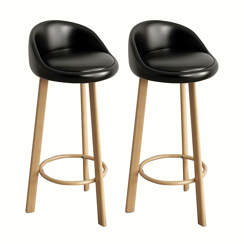 Modern Home Low Back Barstool Matte Finish Upholstered Stools