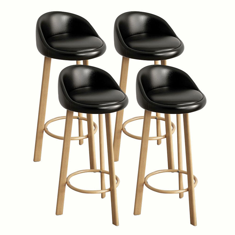 Modern Home Low Back Barstool Matte Finish Upholstered Stools