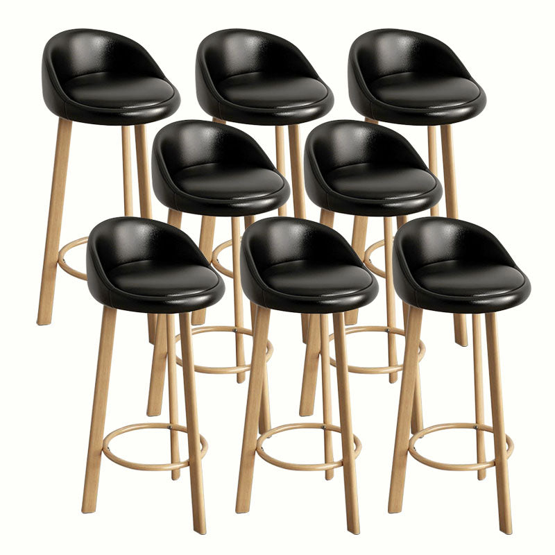 Modern Home Low Back Barstool Matte Finish Upholstered Stools