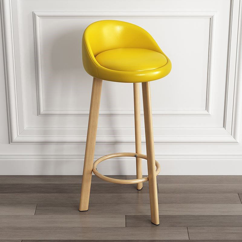 Modern Home Low Back Barstool Matte Finish Upholstered Stools
