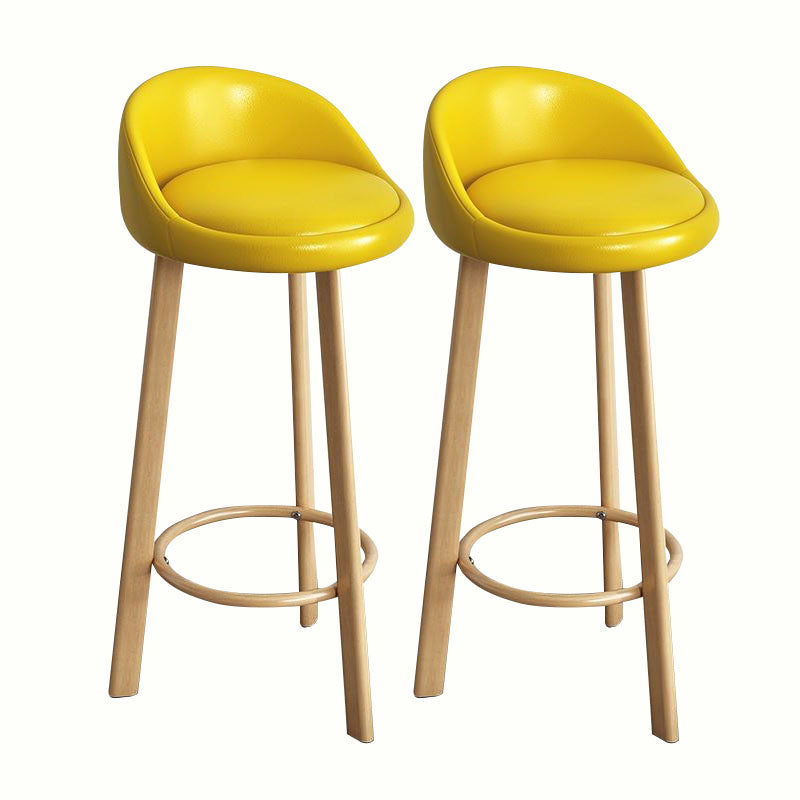 Modern Home Low Back Barstool Matte Finish Upholstered Stools