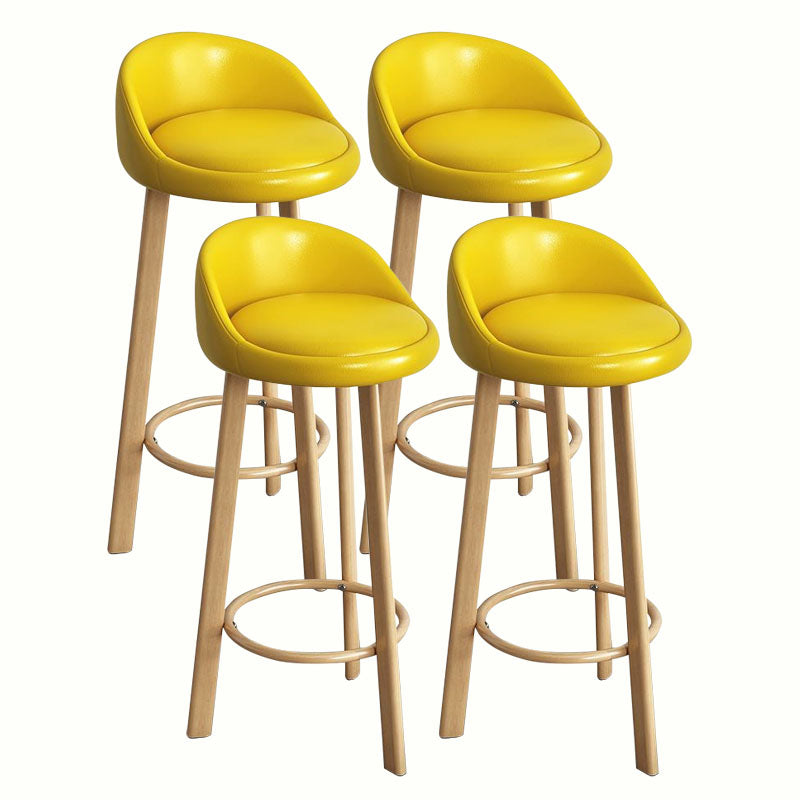 Modern Home Low Back Barstool Matte Finish Upholstered Stools