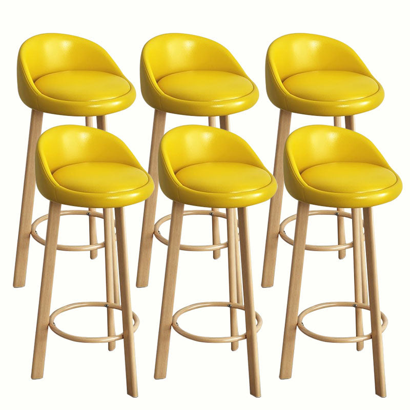Modern Home Low Back Barstool Matte Finish Upholstered Stools