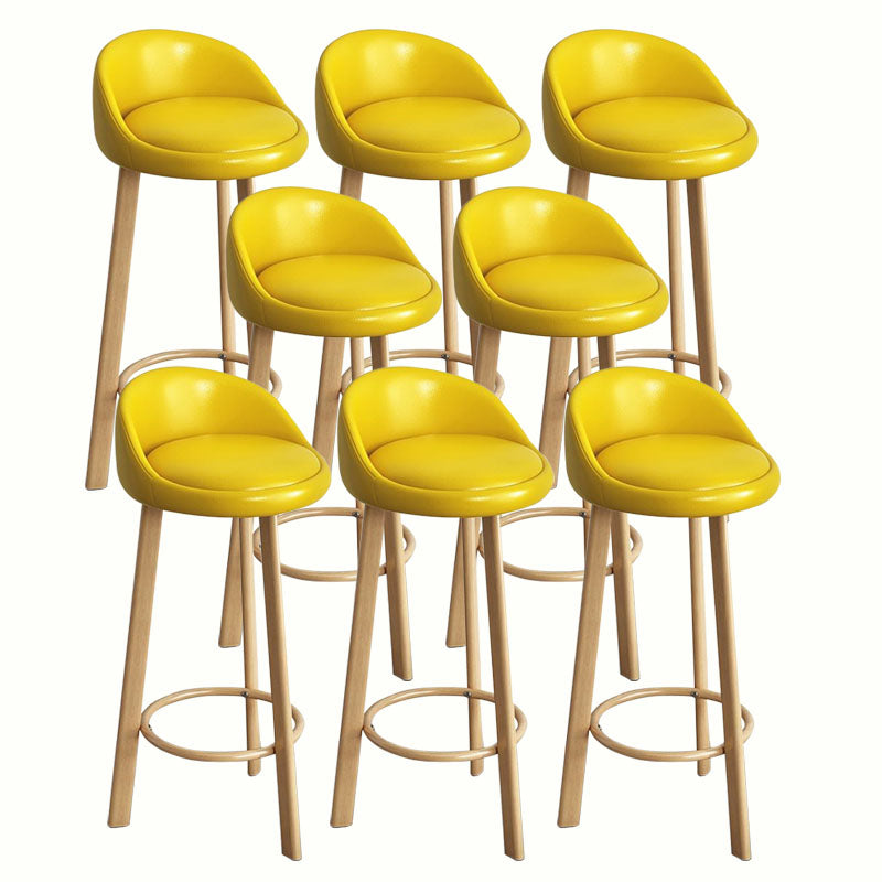 Modern Home Low Back Barstool Matte Finish Upholstered Stools