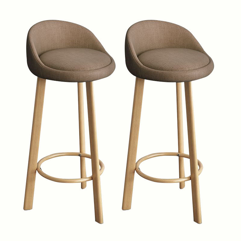 Modern Home Low Back Barstool Matte Finish Upholstered Stools