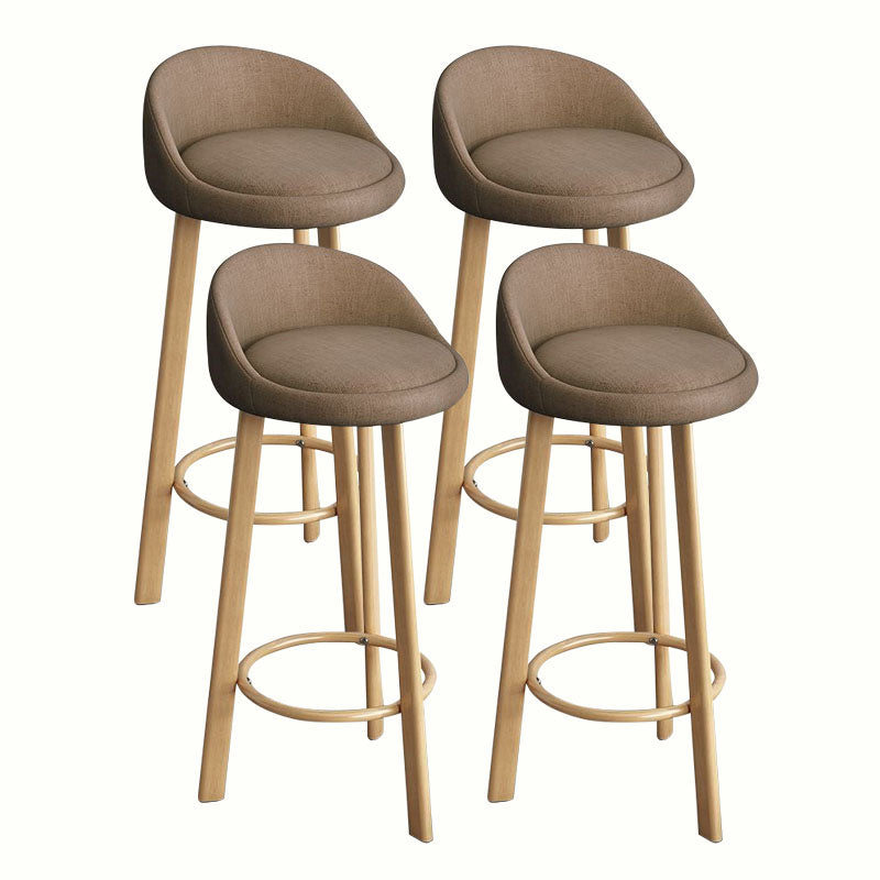 Modern Home Low Back Barstool Matte Finish Upholstered Stools