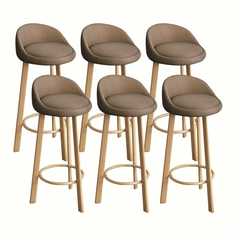 Modern Home Low Back Barstool Matte Finish Upholstered Stools