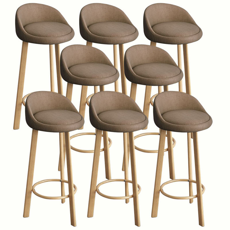 Modern Home Low Back Barstool Matte Finish Upholstered Stools