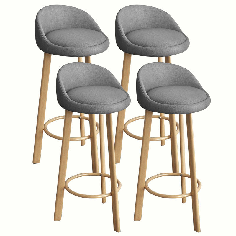 Modern Home Low Back Barstool Matte Finish Upholstered Stools