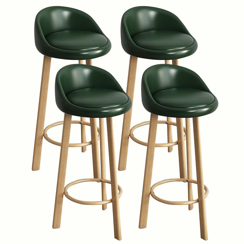 Modern Home Low Back Barstool Matte Finish Upholstered Stools