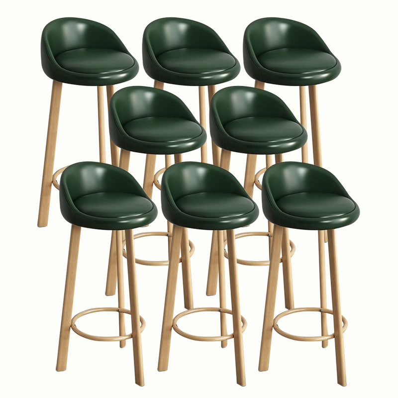 Modern Home Low Back Barstool Matte Finish Upholstered Stools