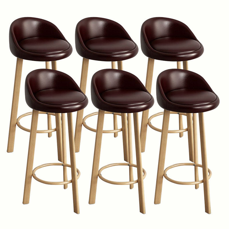 Modern Home Low Back Barstool Matte Finish Upholstered Stools