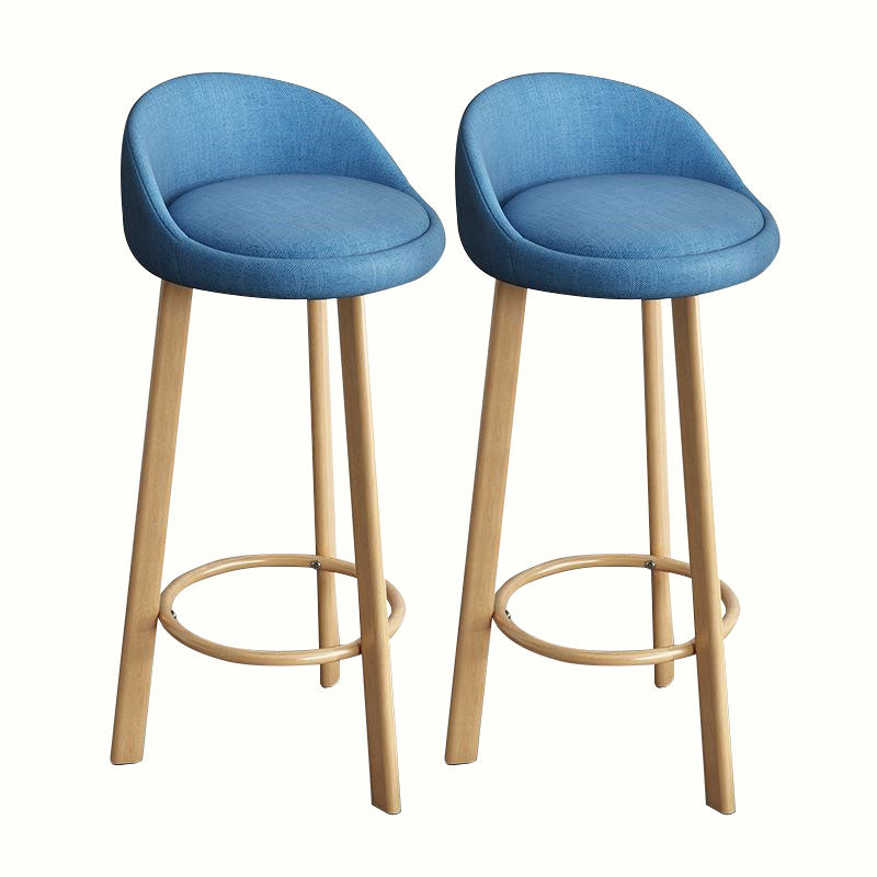 Modern Home Low Back Barstool Matte Finish Upholstered Stools