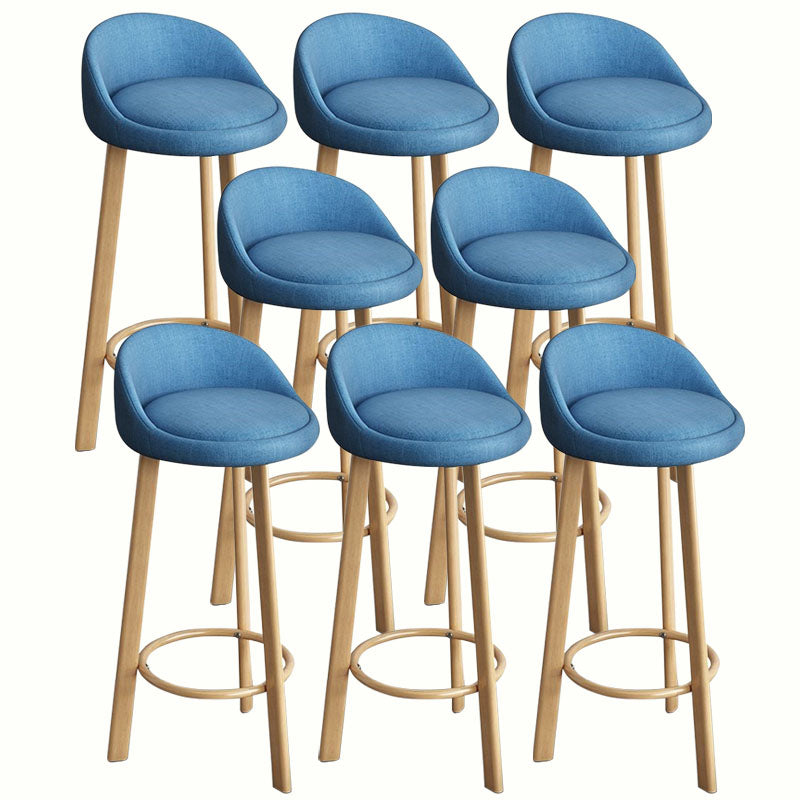 Modern Home Low Back Barstool Matte Finish Upholstered Stools
