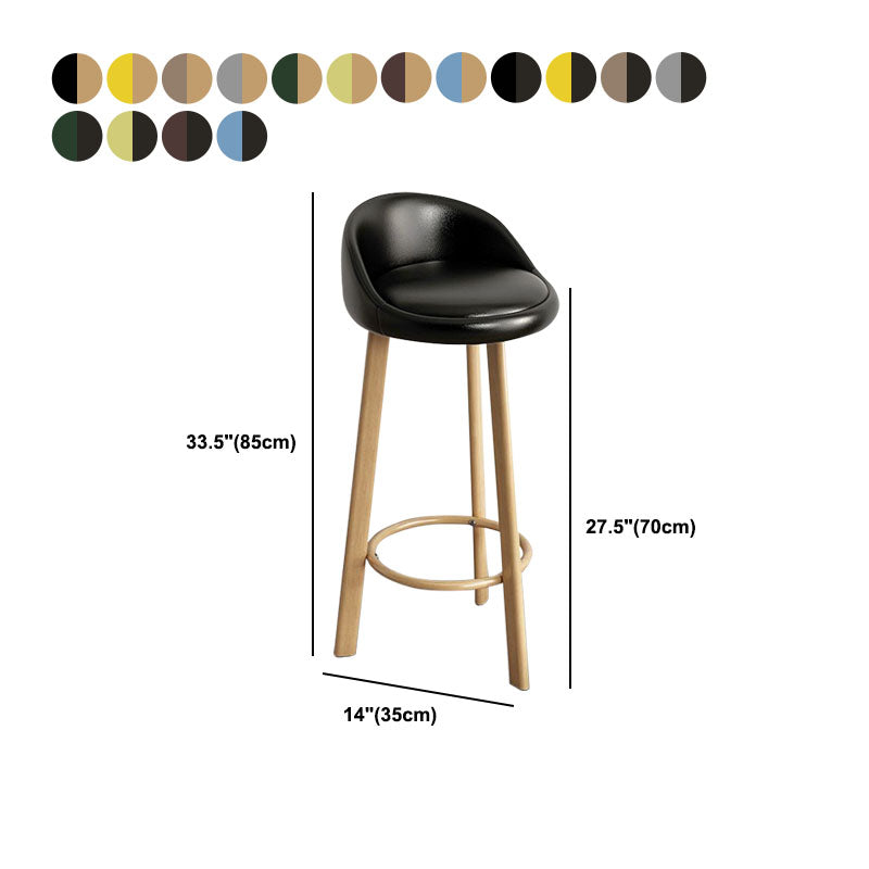 Modern Home Low Back Barstool Matte Finish Upholstered Stools