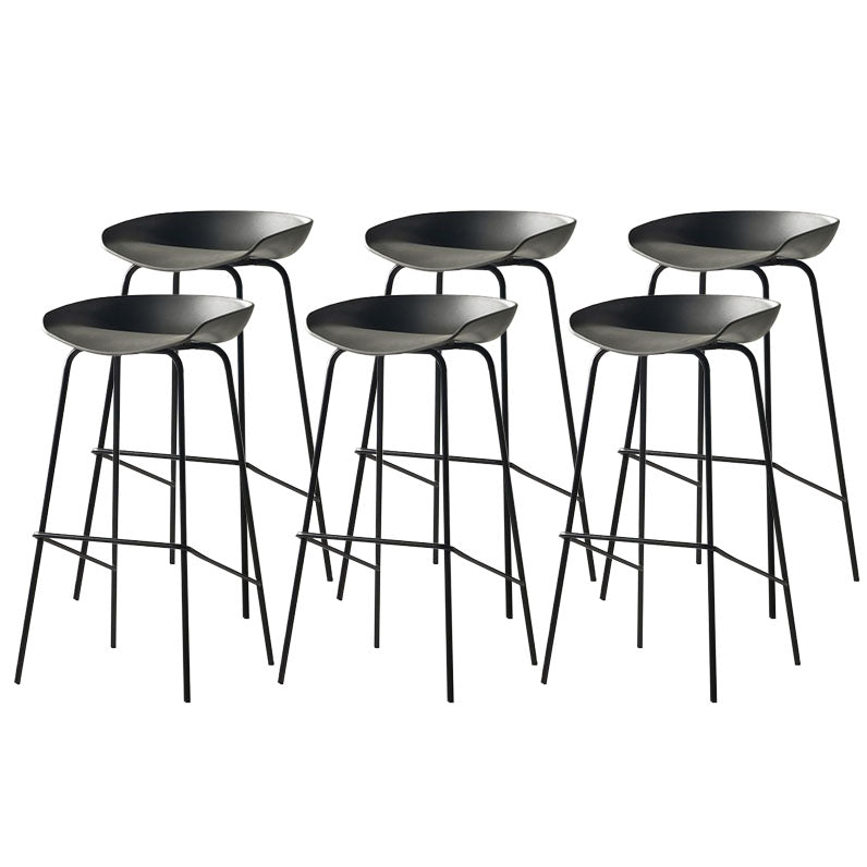 Contemporary Matte Finish Leather Barstool Low Back Coffee Shop Stool