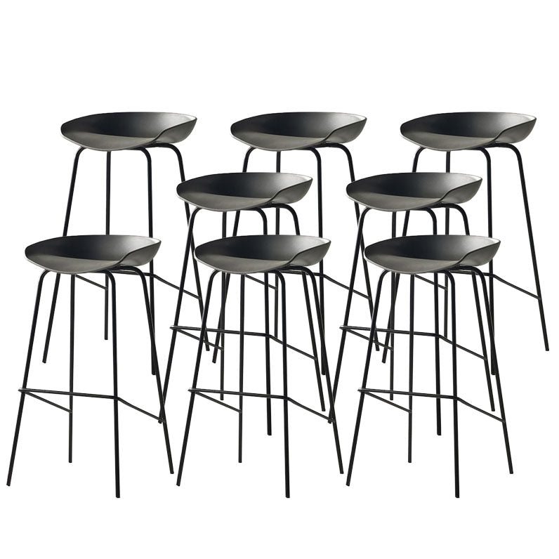 Contemporary Matte Finish Leather Barstool Low Back Coffee Shop Stool