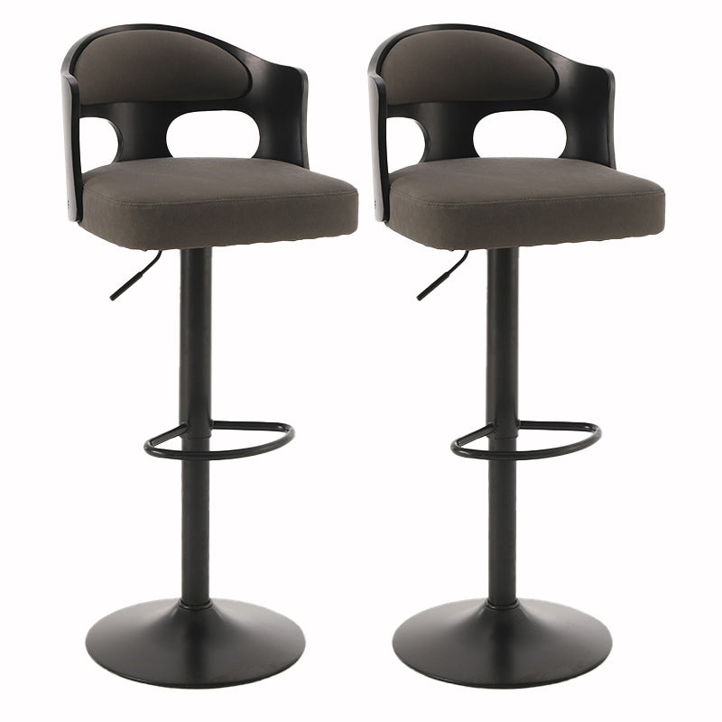 Contemporary Metal Barstool Faux Leather Counter Stool With Chrome Base