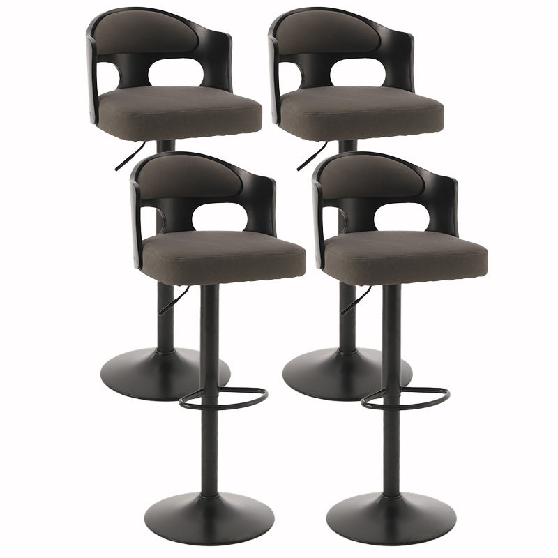 Contemporary Metal Barstool Faux Leather Counter Stool With Chrome Base