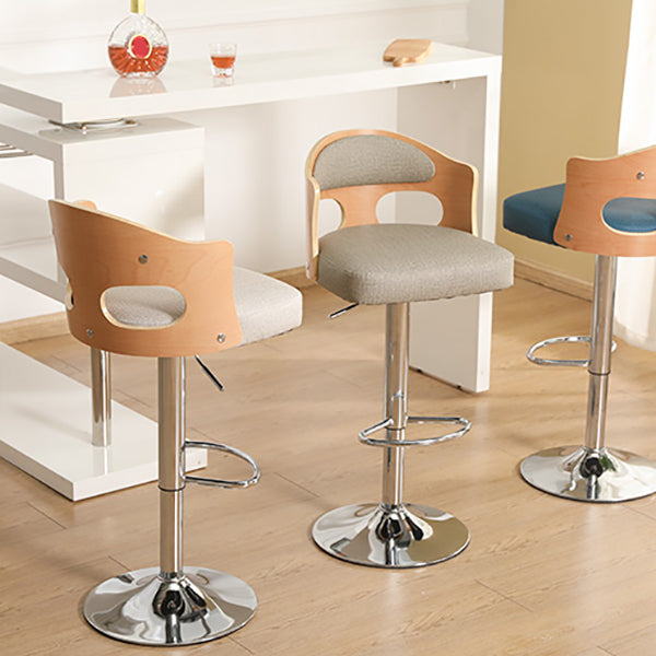 Contemporary Metal Barstool Faux Leather Counter Stool With Chrome Base