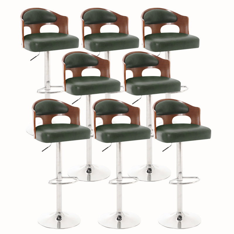 Contemporary Metal Barstool Faux Leather Counter Stool With Chrome Base