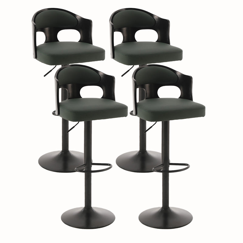 Contemporary Metal Barstool Faux Leather Counter Stool With Chrome Base