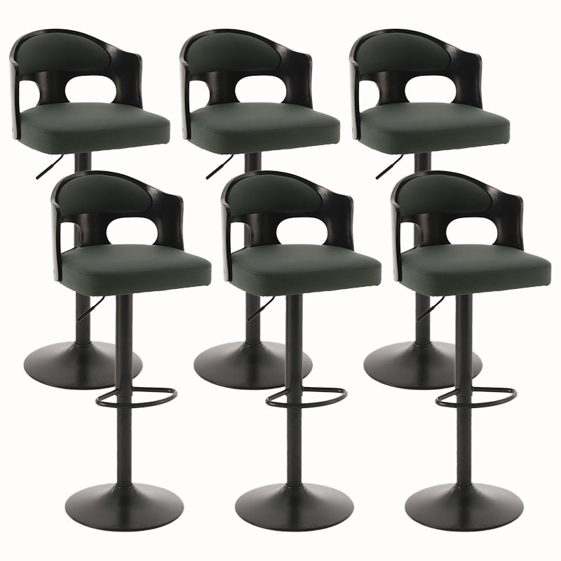 Contemporary Metal Barstool Faux Leather Counter Stool With Chrome Base