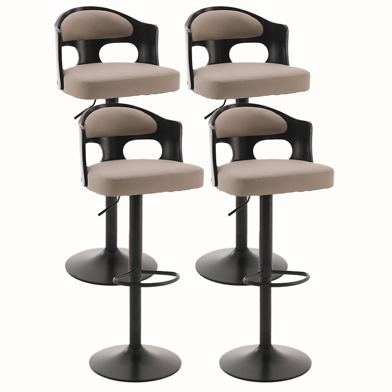 Contemporary Metal Barstool Faux Leather Counter Stool With Chrome Base
