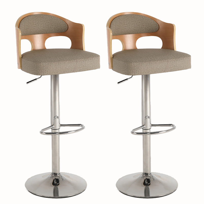 Contemporary Metal Barstool Faux Leather Counter Stool With Chrome Base