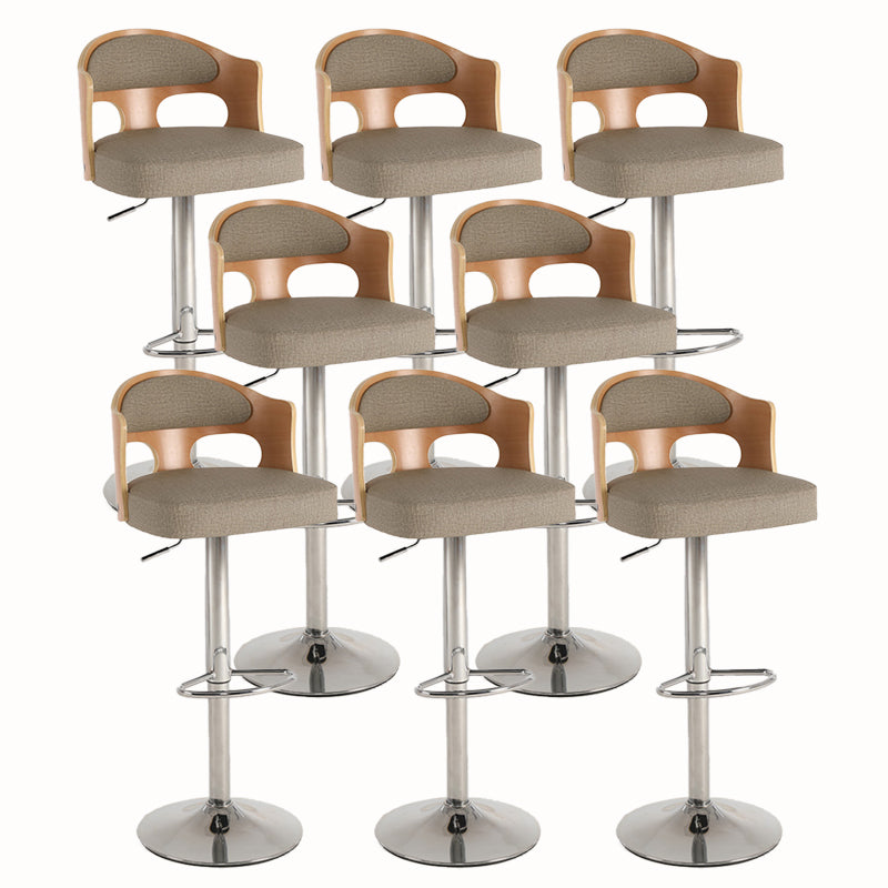 Contemporary Metal Barstool Faux Leather Counter Stool With Chrome Base