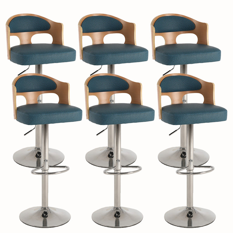 Contemporary Metal Barstool Faux Leather Counter Stool With Chrome Base