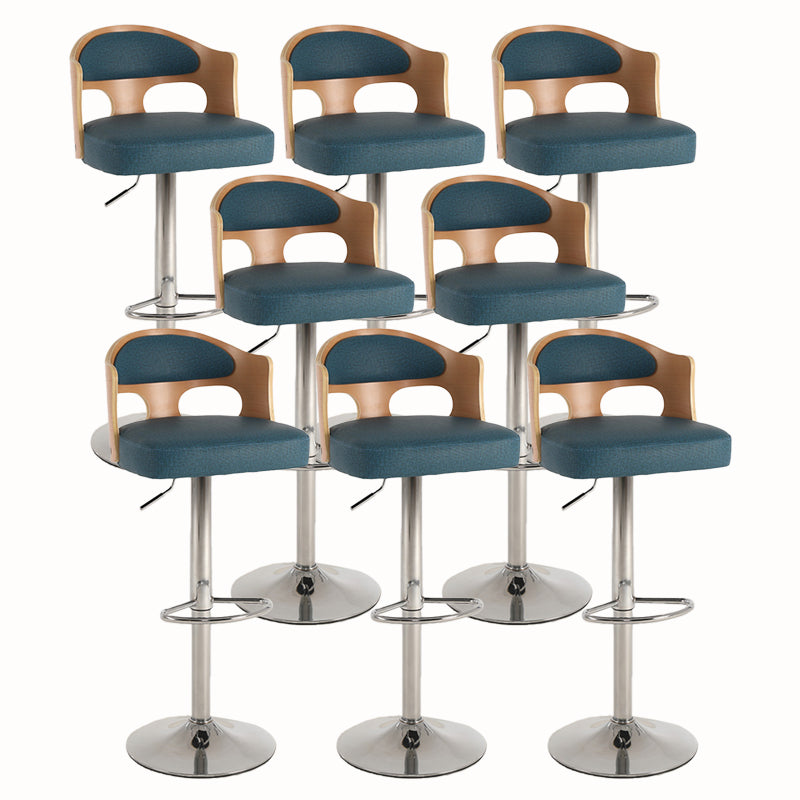 Contemporary Metal Barstool Faux Leather Counter Stool With Chrome Base