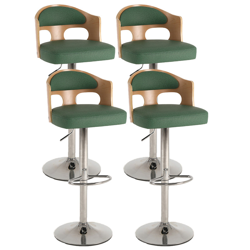 Contemporary Metal Barstool Faux Leather Counter Stool With Chrome Base