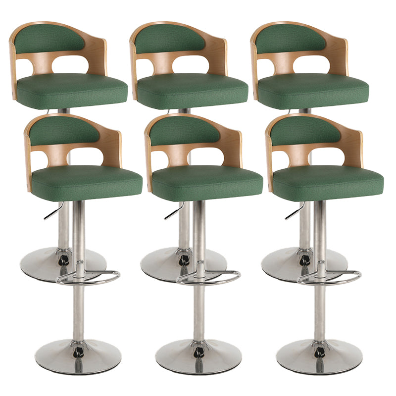 Contemporary Metal Barstool Faux Leather Counter Stool With Chrome Base